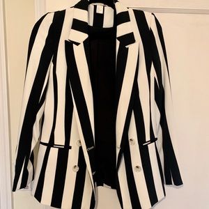 H&M strip blazer